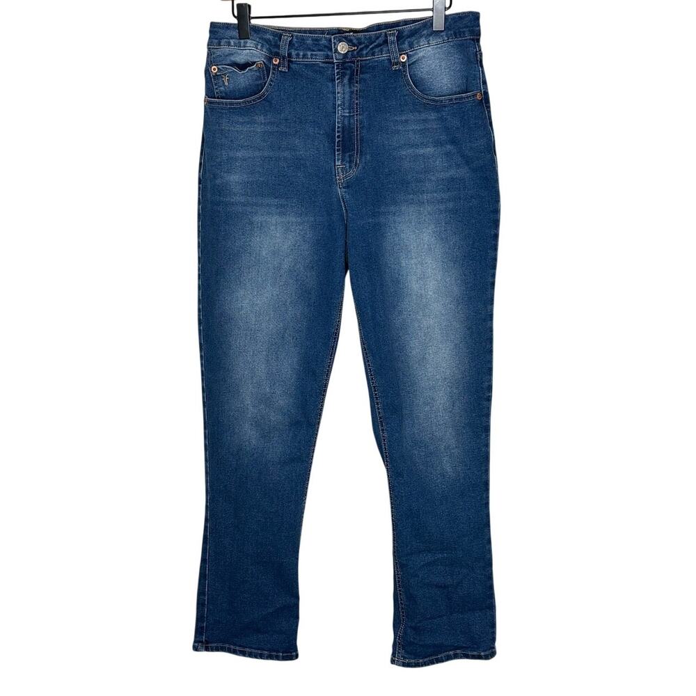 Frye Jeans Straight Leg Medium Blue Wash High Rise Casual Stretch Western 10